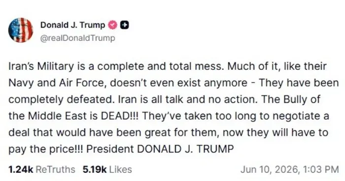 Trump afirmó que Irán deberá asumir las consecuencias tras retrasar negociaciones con Estados Unidos