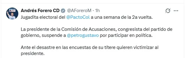 "Jugada electoral" y "victimización": arrecian las críticas tras orden de suspensión contra Petro