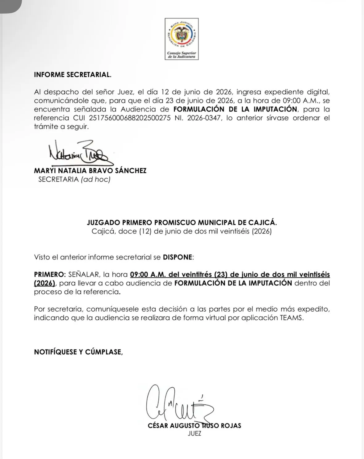 Ya tiene fecha la audiencia de imputación contra dos docentes por la muerte de Valeria Afanador