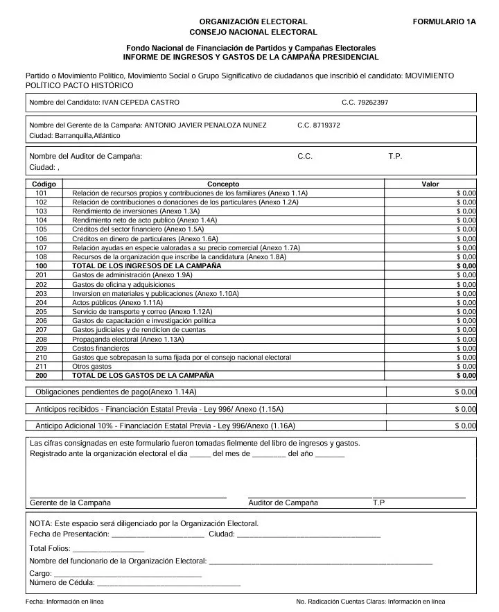 Cuentas de campaña vuelven al centro del debate: cuestionan reporte financiero de Iván Cepeda y comparan cifras con candidatura de Abelardo De La Espriella