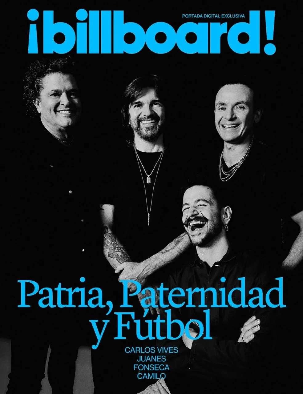 Juanes protagoniza histórica portada de Billboard junto a Carlos Vives, Fonseca y Camilo en homenaje al talento colombiano
