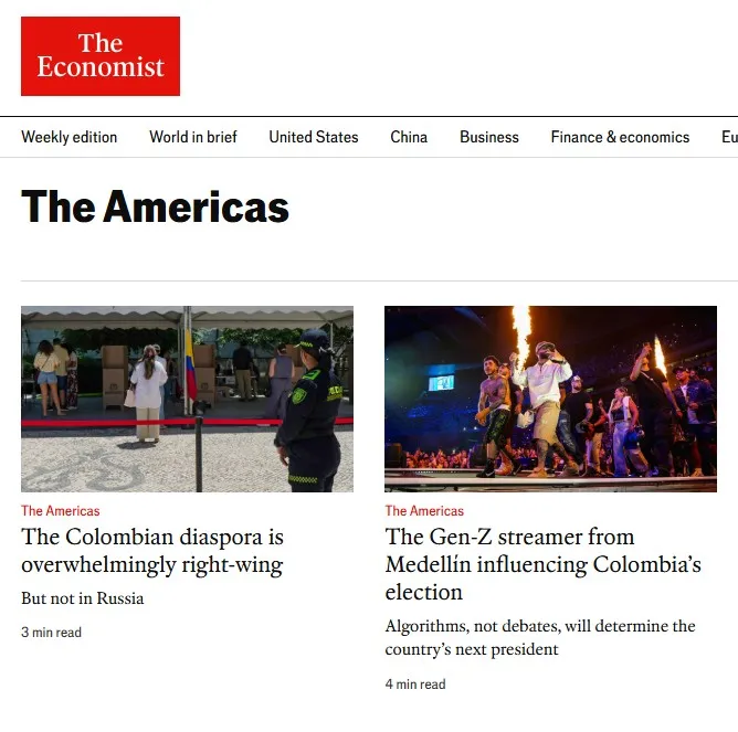 The Economist puso la mirada en la diáspora colombiana y el papel de WestCol en la recta final presidencial