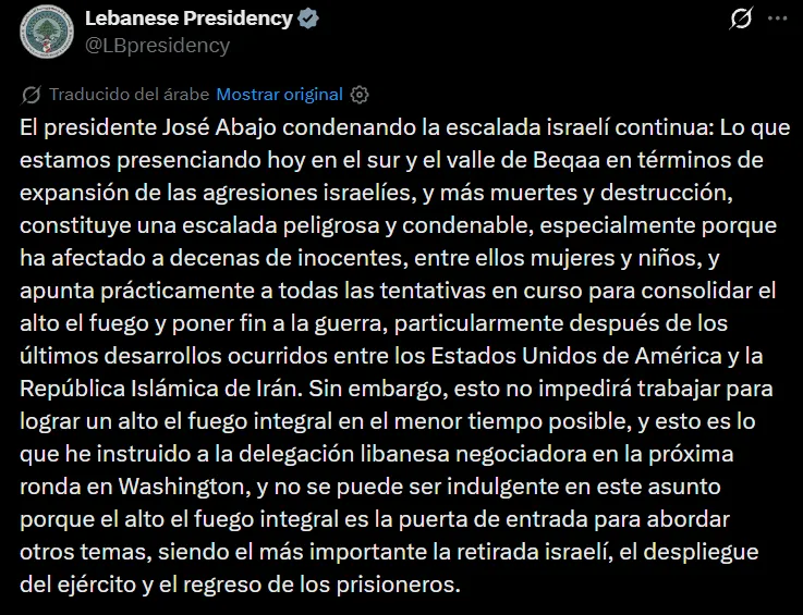 Israel y Hezbolá acordaron un alto el fuego tras una nueva escalada de violencia en Líbano