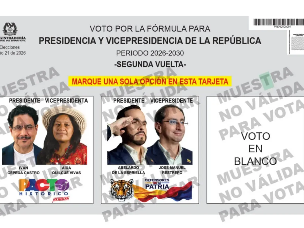 Elecciones 2026: recuerde cómo marcar el tarjetón en esta segunda vuelta presidencial