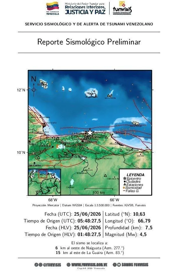 Réplicas de hasta 4,5 se sintieron en la madrugada en Venezuela tras los fuertes terremotos 