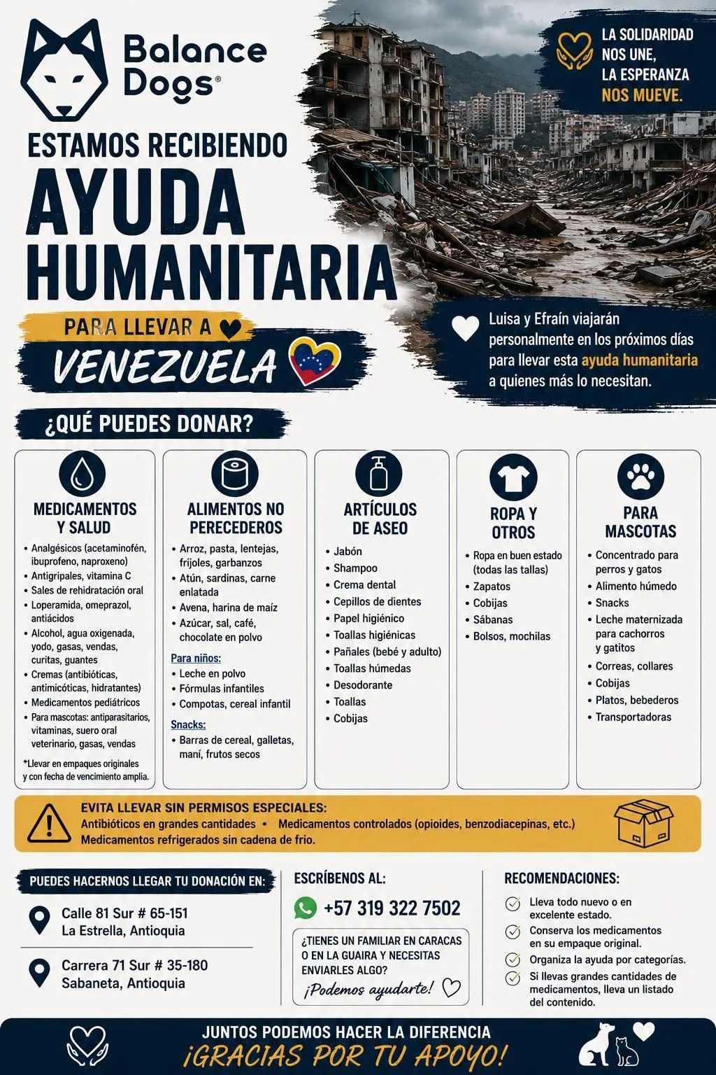 Campaña solidaria en Antioquia recolecta ayuda humanitaria para Venezuela tras emergencia