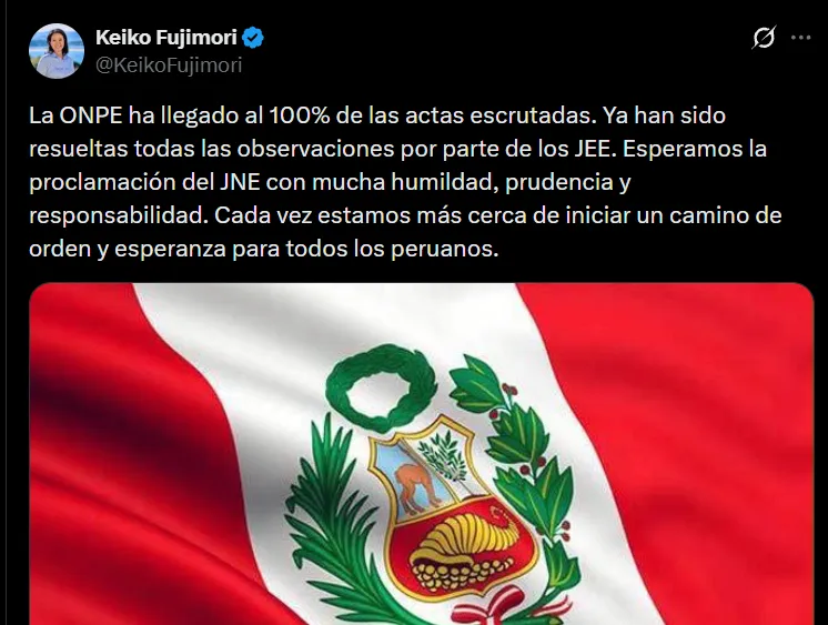Keiko Fujimori se impuso en las elecciones presidenciales, Perú dio un giro a la derecha