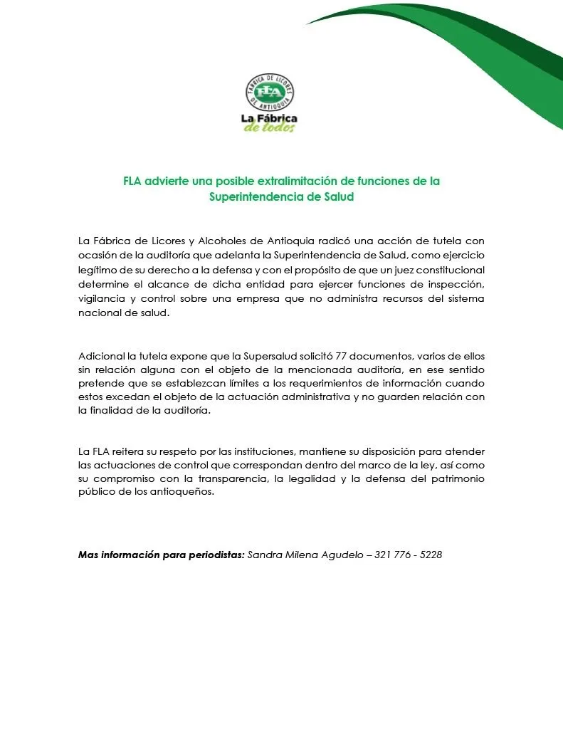 FLA lleva a la justicia choque con Supersalud y advierte posible extralimitación en auditoría