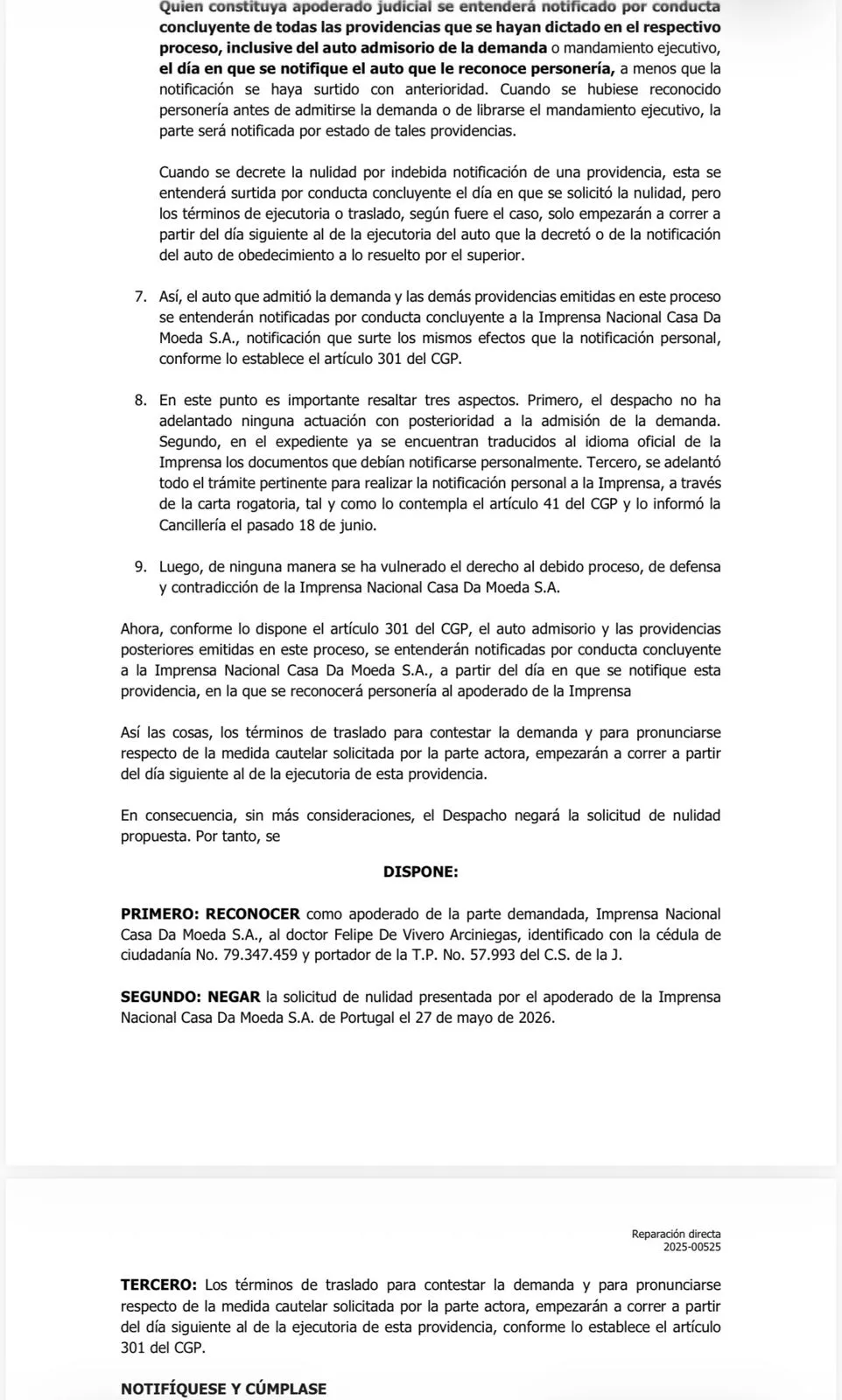Tribunal de Cundinamarca niega nulidad a firma portuguesa en pleito por millonario contrato de pasaportes