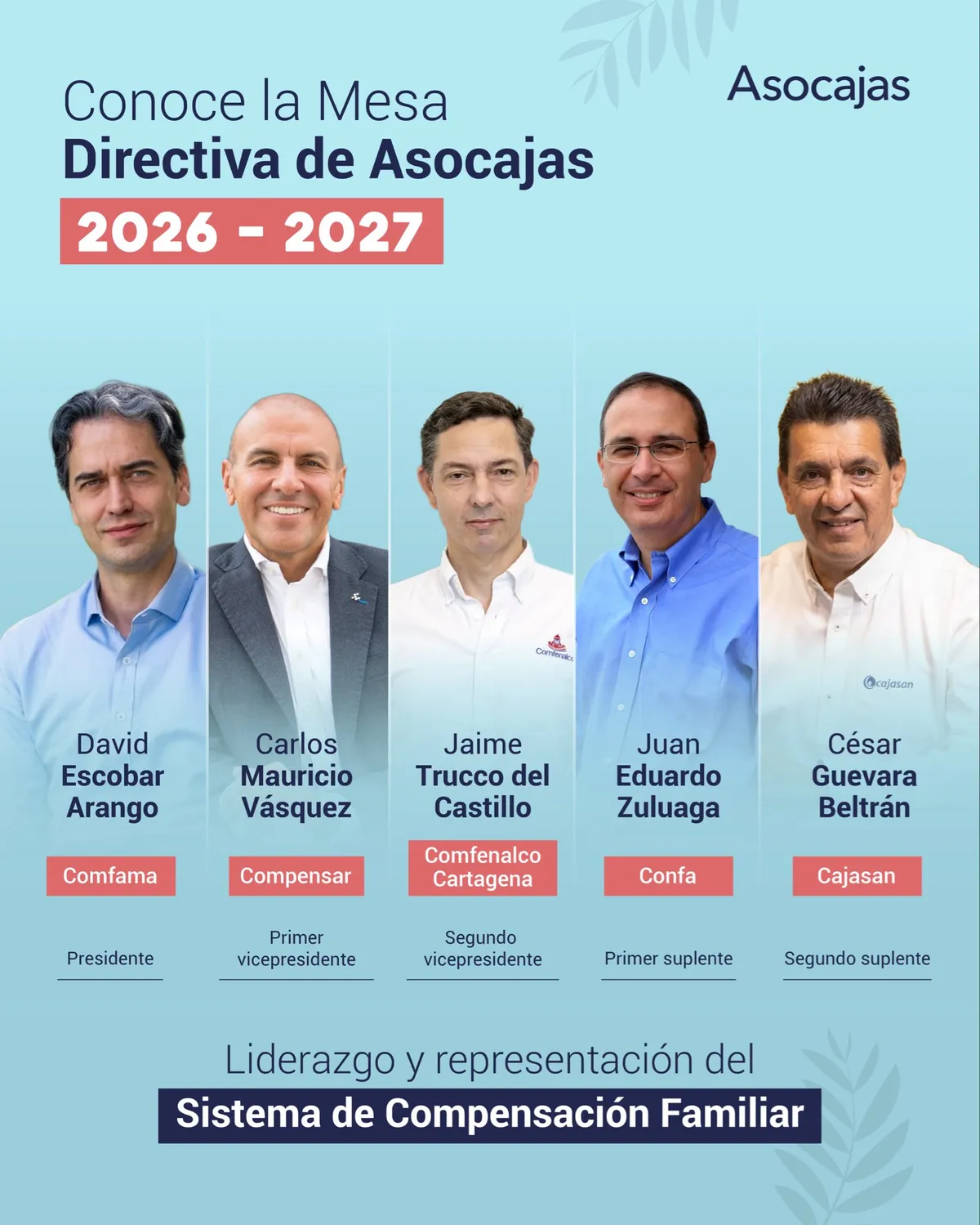 David Escobar Arango asume la presidencia de Asocajas para el periodo 2026-2027