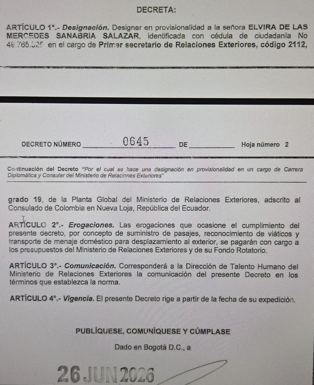 Gobierno Petro expidió nuevo nombramiento diplomático cuando resta un mes para el relevo presidencial