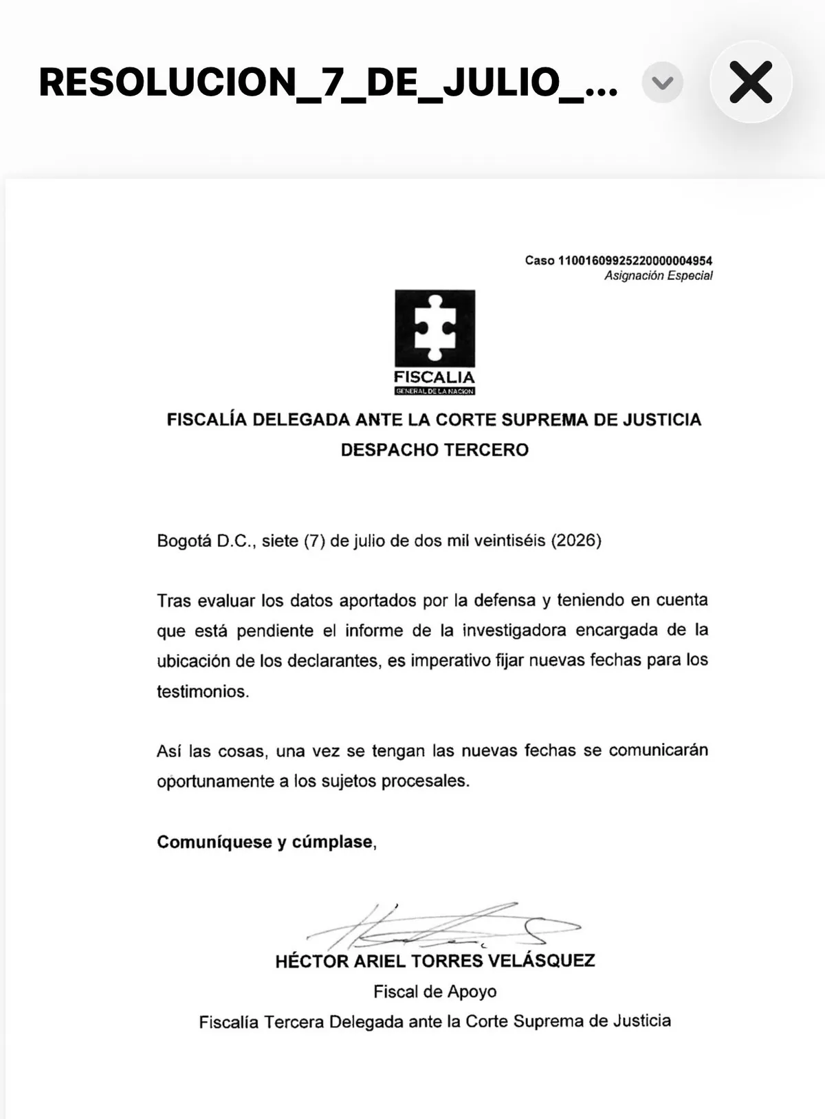 Fiscalía aplaza testimonios en proceso contra Álvaro Uribe y el expresidente cuestiona garantías para su defensa