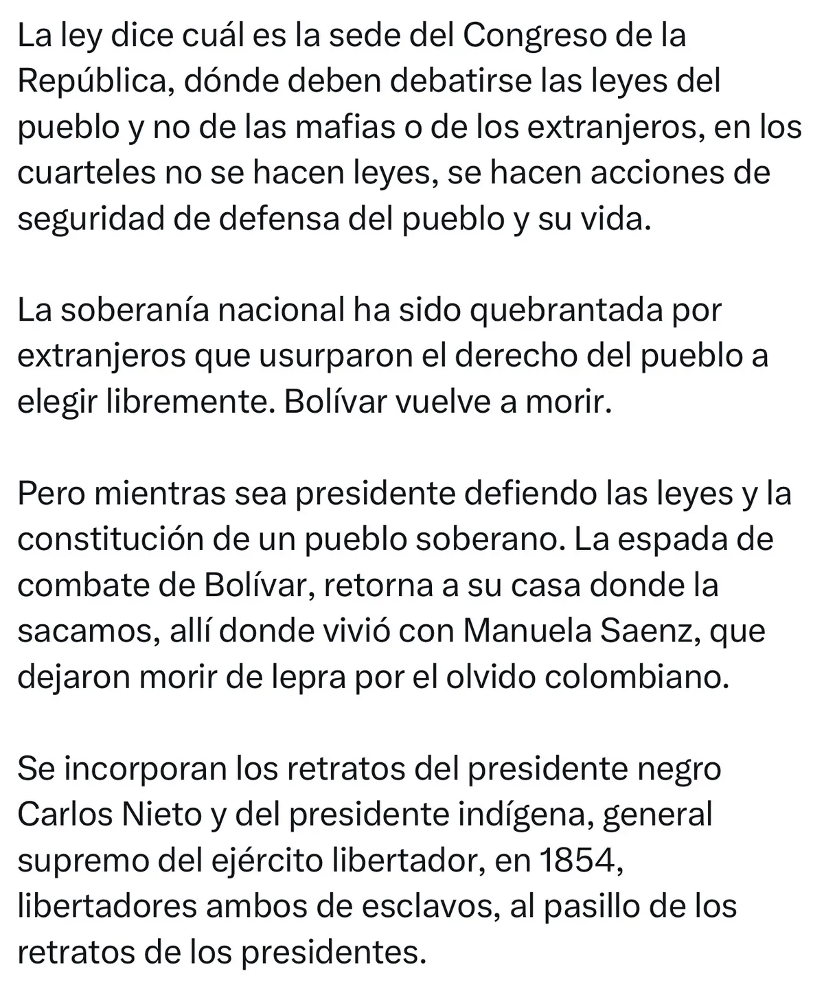 Petro se excede y ordena que ninguna guarnición militar sea utilizada para la posesión presidencial y mantiene el pulso con Abelardo de la Espriella