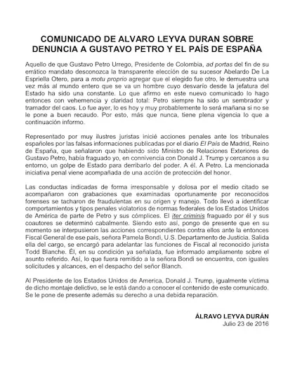 Álvaro Leyva anunció acciones judiciales contra Gustavo Petro y cuestionó su postura frente a las elecciones presidenciales