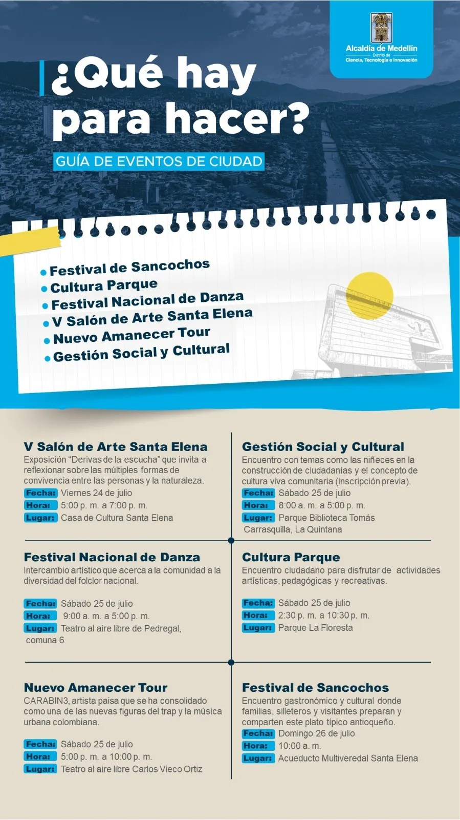 Medellín se llena de cultura, gastronomía y música: estos son los planes imperdibles para disfrutar este fin de semana
