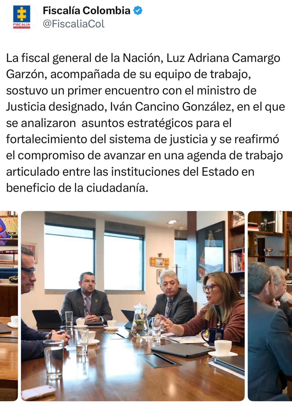 Ministro de Justicia designado e Fiscalía inician agenda de trabajo durante el proceso de empalme del nuevo Gobierno