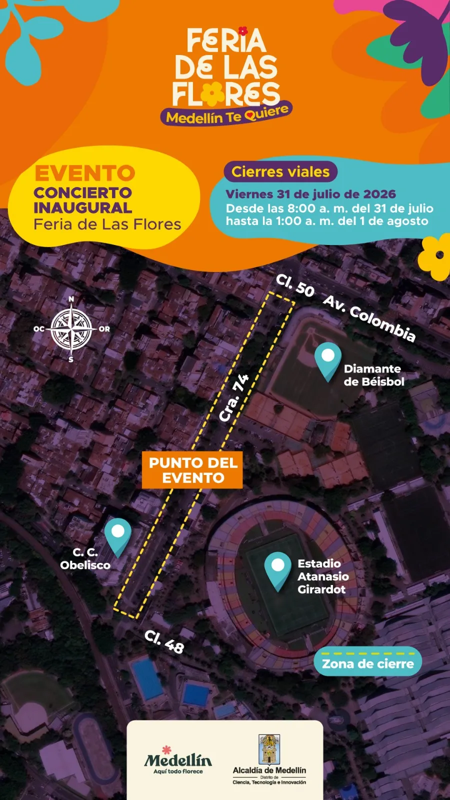 Feria de las Flores traerá cierres viales en Medellín entre el 31 de julio y el 10 de agosto