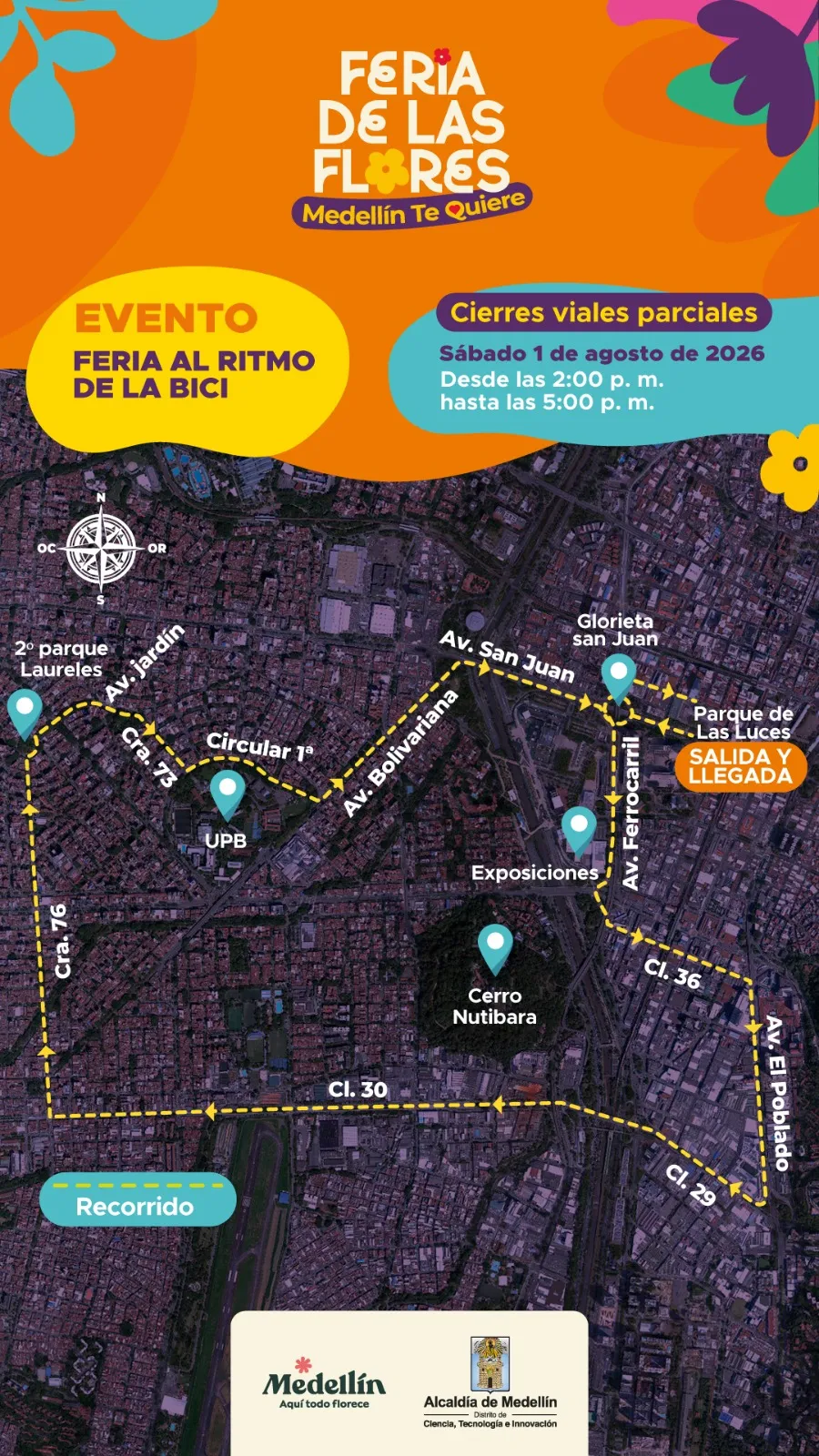 Feria de las Flores traerá cierres viales en Medellín entre el 31 de julio y el 10 de agosto