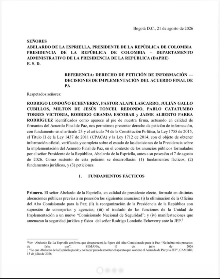 Firmantes del Acuerdo de Paz reclamaron información sobre decisiones para el periodo 2026-2030