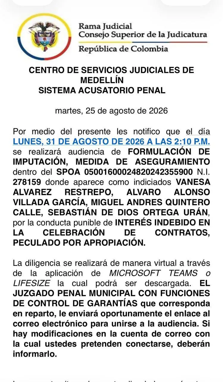Mañana será la audiencia de imputación y medida de aseguramiento contra Miguel Quintero, hermano de Daniel Quintero