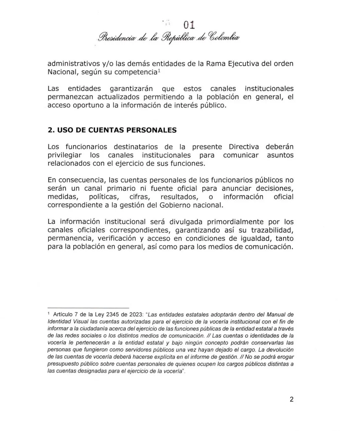 Gobierno de Abelardo de la Espriella establece nuevas directrices de comunicación para sus ministros