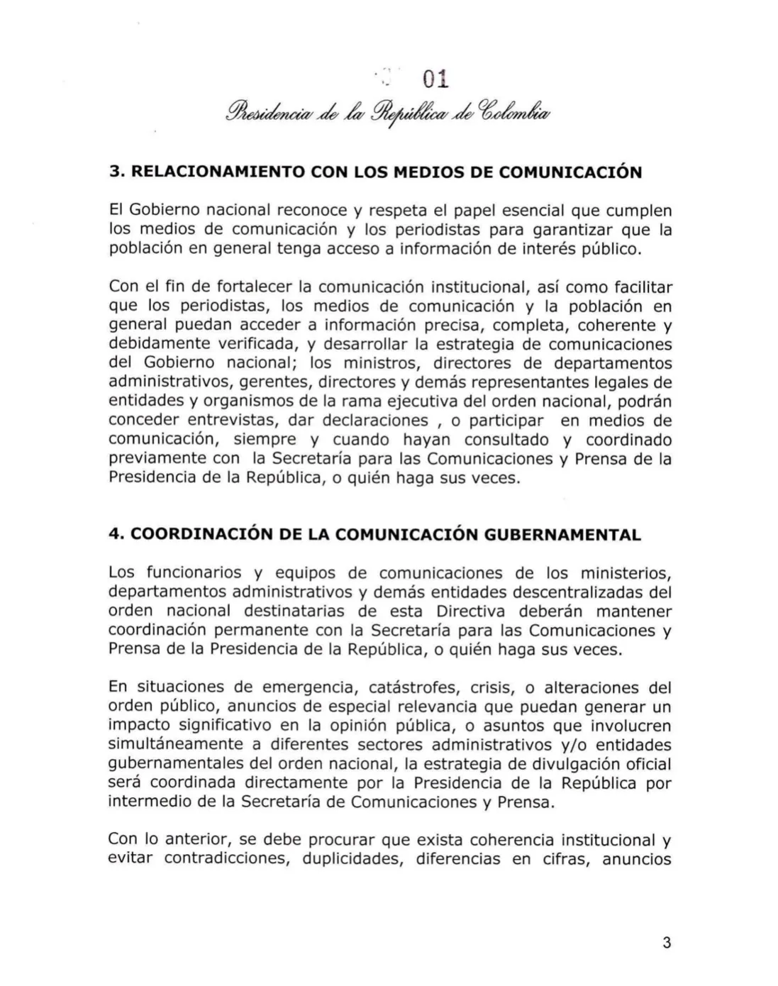 Gobierno de Abelardo de la Espriella establece nuevas directrices de comunicación para sus ministros