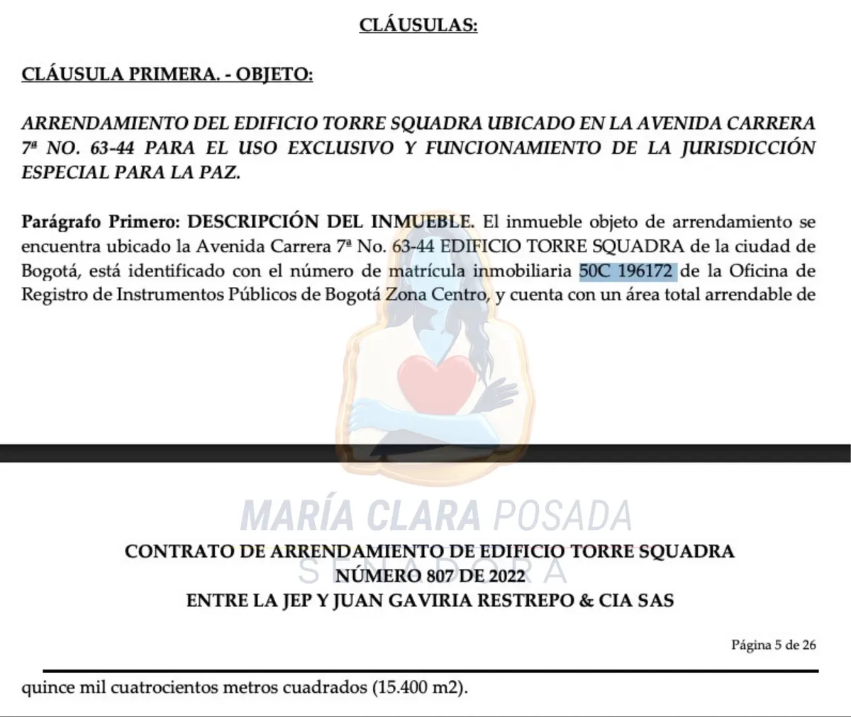 Cuestionamientos a la JEP por millonario contrato de arrendamiento