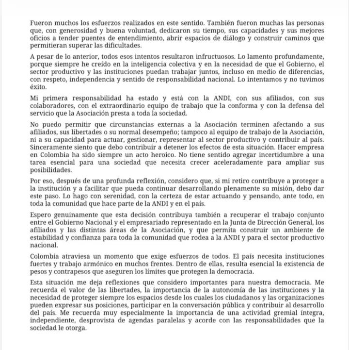 Bruce Mac Master renunció a la presidencia de la ANDI