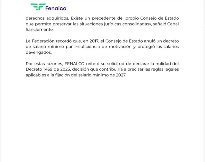 Gremio de comerciantes reiteró solicitud para anular decreto que aumentó 23 % el salario mínimo
