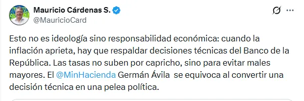 Exministros y dirigentes reaccionaron al choque entre Gobierno y BanRep tras decisión de tasas