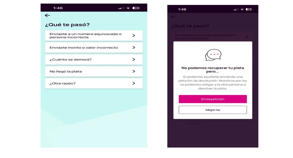 Qué hacer si envía dinero por error. Nequi aclara dudas frecuentes y desmonta mitos sobre transferencias digitales