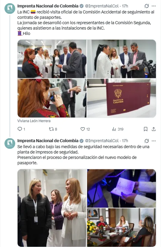 Comisión inspeccionó Imprenta Nacional en medio de dudas sobre nuevo modelo de pasaportes