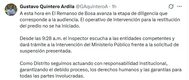 (EN VIDEO) Tensión en Bosa: Orden judicial activó desalojo del barrio El Remanso y generó bloqueos por afectación a cerca de mil personas