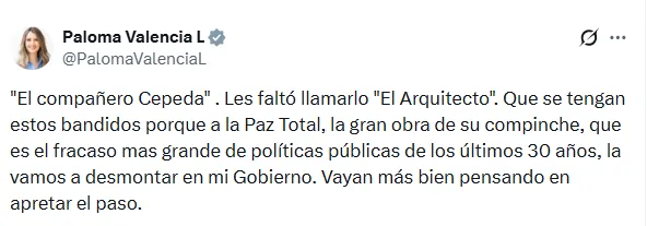 Paloma Valencia y Claudia López cuestionaron a Cepeda tras audios de disidencias que hablan de apoyo a su campaña