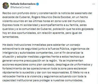 Exalcalde de Cubarral y dirigente político fueron asesinados en zona rural del Meta