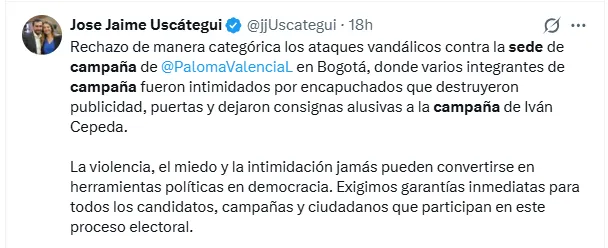(EN VIDEO) Gobierno, Distrito y sectores políticos rechazaron ataque contra sede de campaña de Valencia y Oviedo