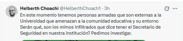 Universidad Pedagógica suspendió clases presenciales tras denuncias sobre presencia de personas armadas y ajenas al campus