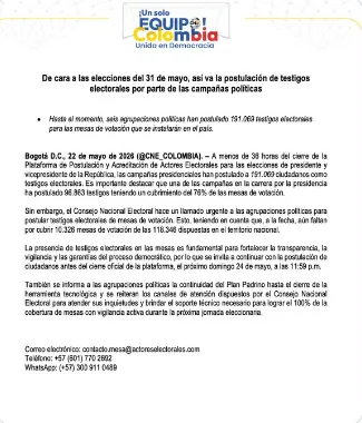CNE entregó nuevo balance sobre cobertura de testigos electorales