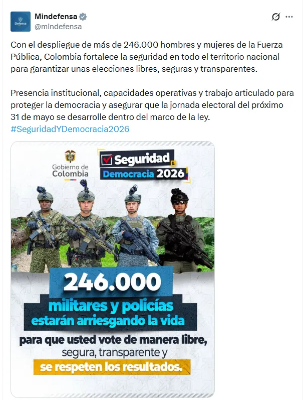 Gobierno desplegó Plan Democracia y anunció recompensas por amenazas contra candidatos presidenciales