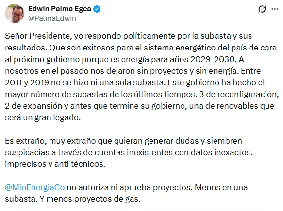 Cruce entre Petro y MinMinas reabrió debate por termoeléctricas y transición energética en Colombia
