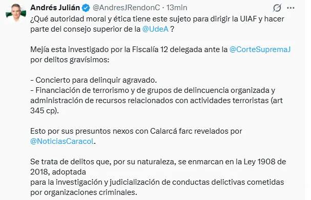 (EN VIDEO) UIAF aseguró cumplimiento de requisitos para retorno de Colombia al Grupo Egmont tras suspensión por caso Pegasus