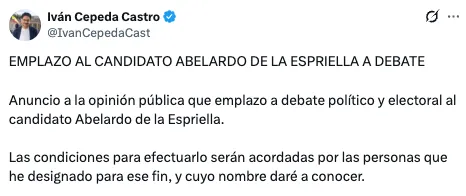 Cepeda propone debate presidencial y De la Espriella responde con exigencia de reconocer los resultados electorales