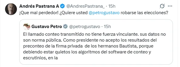 Gremios, dirigentes y sectores políticos cuestionaron a Petro por sembrar dudas sobre los resultados electorales