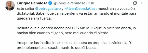 Sectores políticos cuestionaron a Petro por sembrar dudas sobre los resultados electorales