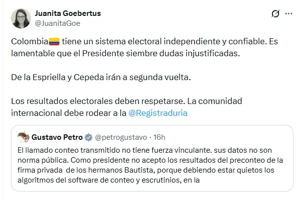 HRW y comunidad internacional respaldan a la Registraduría tras cuestionamientos de Petro al preconteo electoral
