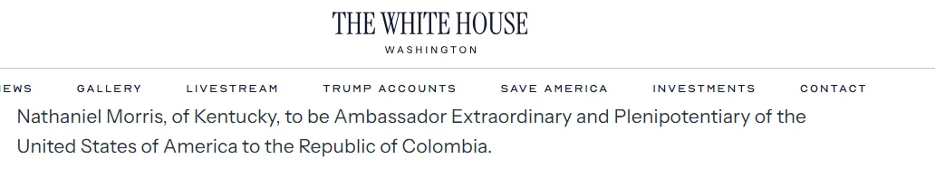 Trump postuló a aliado del movimiento MAGA como nuevo embajador de EE. UU. en Colombia