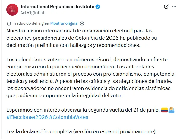 MOE de Estados Unidos descartó evidencias de fraude y llamó a evitar acusaciones sin pruebas