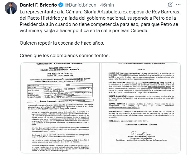 Reacciones a la orden de suspensión de Petro centran el debate sobre las competencias de la Comisión de Acusación