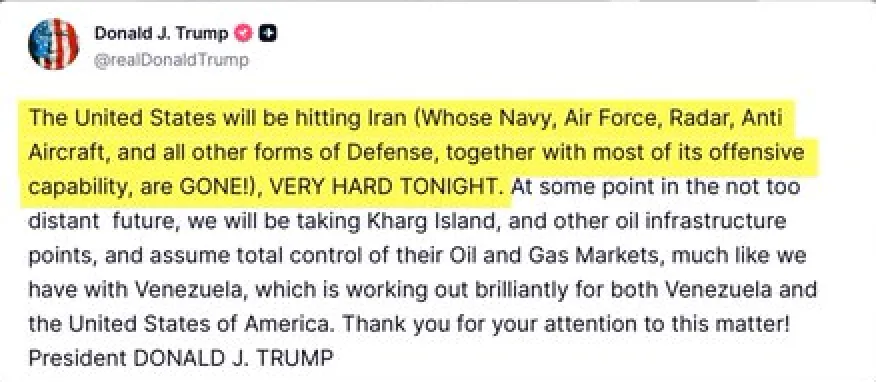 Trump anuncia ofensiva militar contra Irán y eleva la tensión en Medio Oriente esta noche