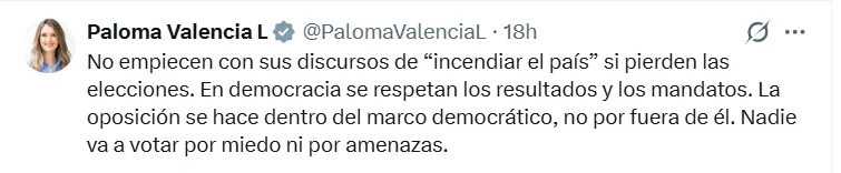 Bolívar mencionó protestas si gana De La Espriella y empresarios responden que deben respetarse los resultados electorales